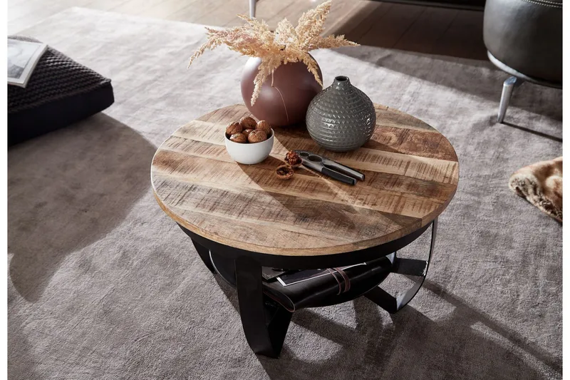 Willowdale Sofabord 60x34 cm med oppbevaring Rundt - Brun/Svart - Møbler - Bord - Sofabord