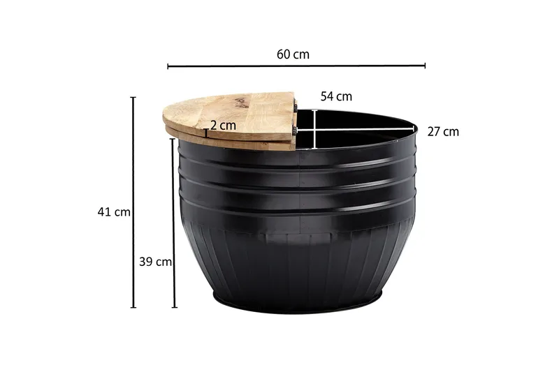 Willowdale Sofabord 60x41 cm Rundt - Brun/Svart - Møbler - Bord - Sofabord