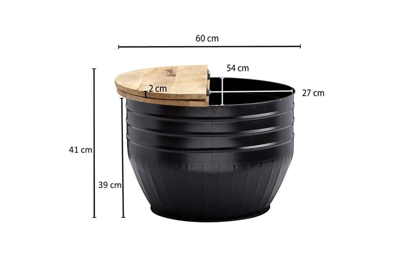 Willowdale Sofabord 60x41 cm Rundt - Brun/Svart - Møbler - Bord - Sofabord
