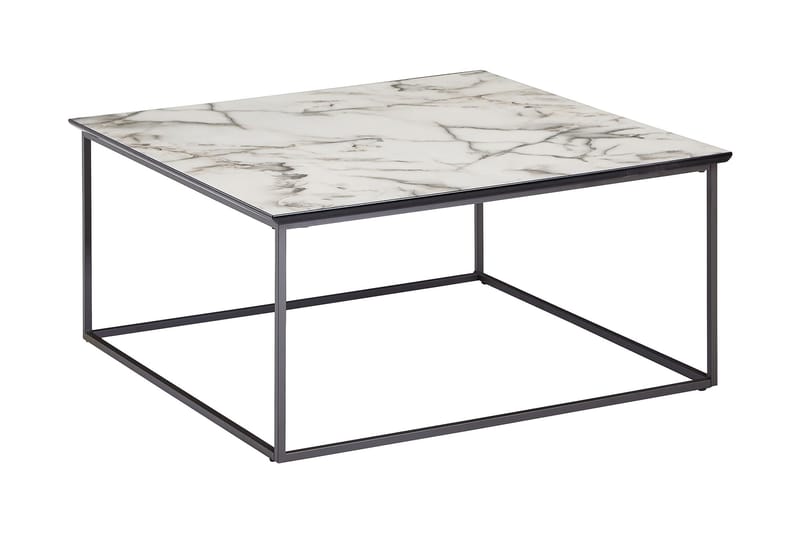 Willowdale Sofabord 80 cm Marmormønster - Hvit/Svart - Møbler - Bord - Sofabord