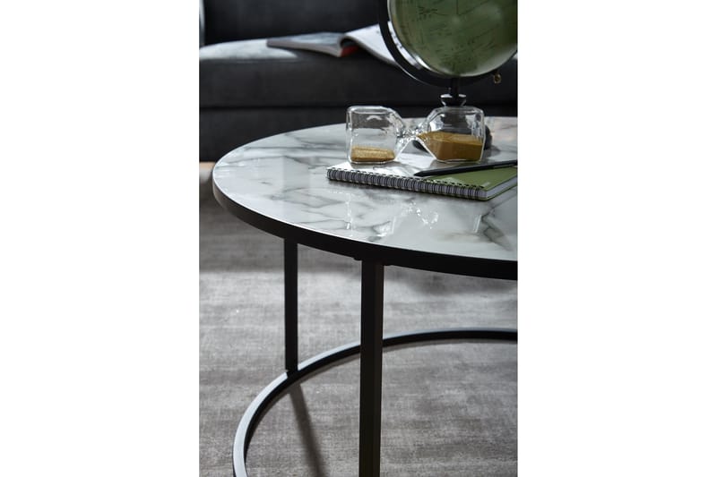 Willowdale Sofabord 80 cm Rundt - Hvit/Svart - Møbler - Bord - Sofabord
