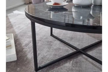 Willowdale Sofabord 80 cm Rundt - Svart/Grå - Møbler - Bord - Sofabord
