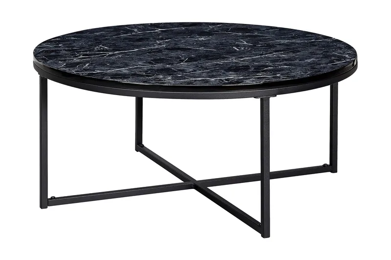 Willowdale Sofabord 80 cm Rundt, Svart/Grå