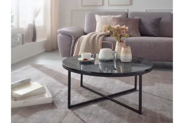 Willowdale Sofabord 80 cm Rundt - Svart/Grå - Møbler - Bord - Sofabord