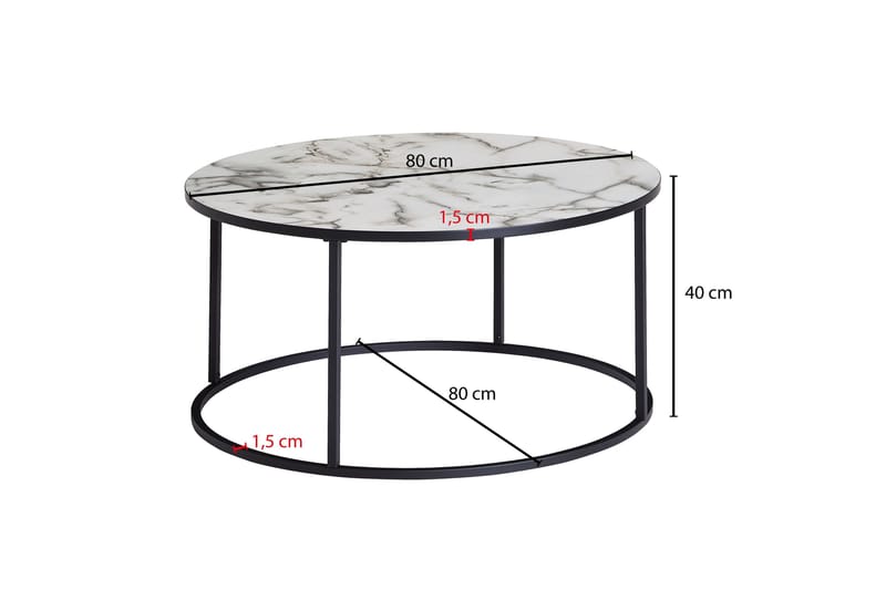 Willowdale Sofabord 80 cm Rundt - Møbler - Bord - Sofabord