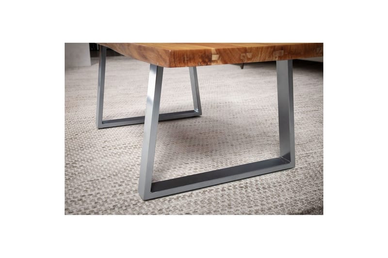 Sofabord Wohnling 120 cm heltre trekant rektangulær landstil Sølv, rette løpere - Sølv, rette løpere - Møbler - Bord - Sofabord