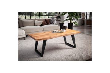 Sofabord Wohnling 120 cm heltre trekant rektangulær landstil Svart, vinklet løper - Svart, vinklet løper - Møbler - Bord - Sofabord