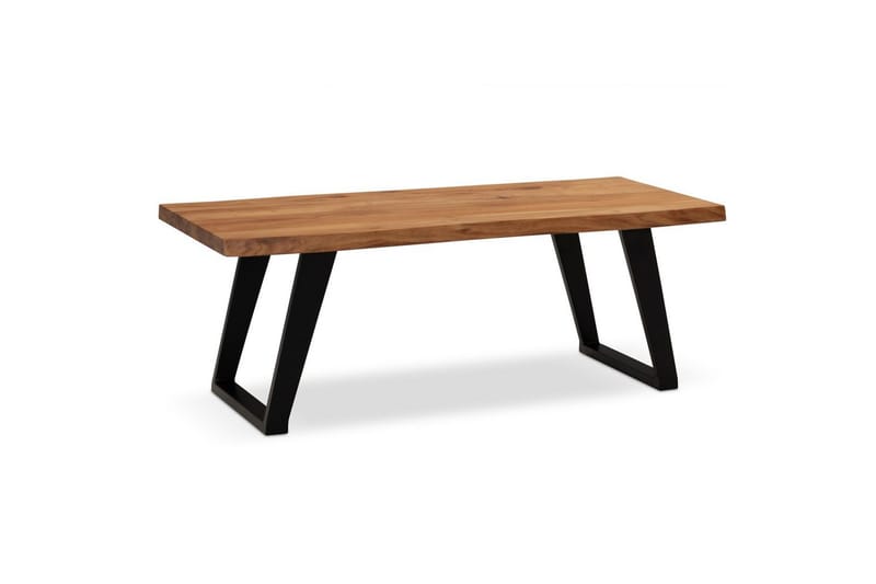 Sofabord Wohnling 120 cm heltre trekant rektangulær landstil Svart, vinklet løper - Svart, vinklet løper - Møbler - Bord - Sofabord