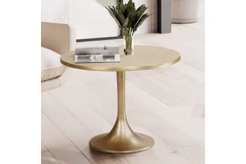 Sofabord Wohnling 60 cm rundt gullfarget metallramme industriell - Møbler - Bord - Sofabord