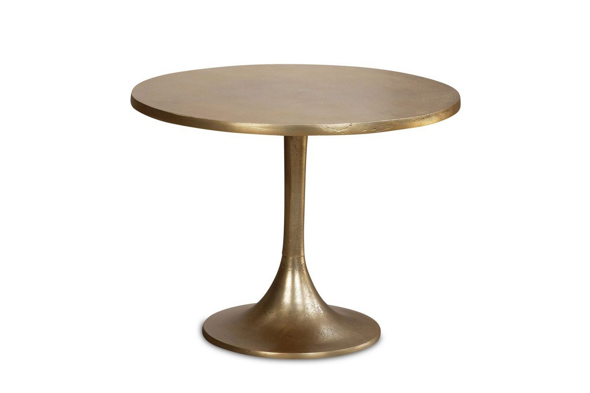Sofabord Wohnling 60 cm rundt gullfarget metallramme industriell -