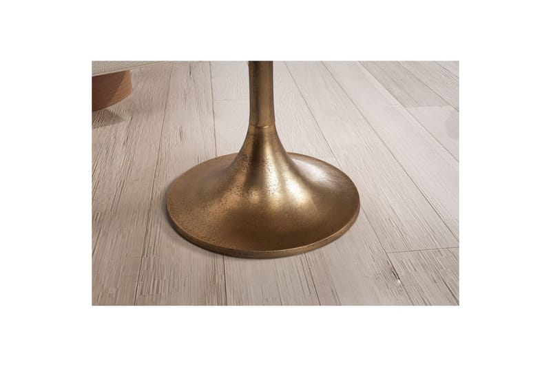 Sofabord Wohnling 60 cm rundt gullfarget metallramme industriell - Møbler - Bord - Sofabord