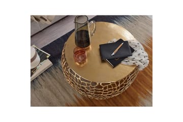 Sofabord Wohnling aluminiumstøp, rund 60 cm håndlaget, moderne stil Gull - Gull - Møbler - Bord - Sofabord