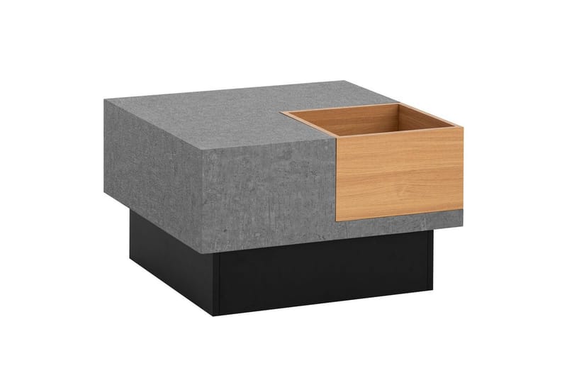 Sofabord Wohnling Betongutseende kvadratisk 65 cm med oppbevaringsplass Moderne utseende - Møbler - Bord - Sofabord