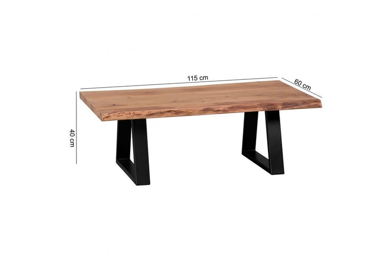 Sofabord Wohnling Gaya heltre Akasie trekantet kantutseende landlig stil - Møbler - Bord - Sofabord