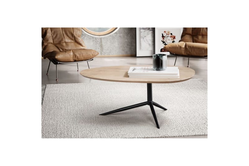 Sofabord Wohnling Heltre hvitvasket 86 cm oval moderne - Møbler - Bord - Sofabord