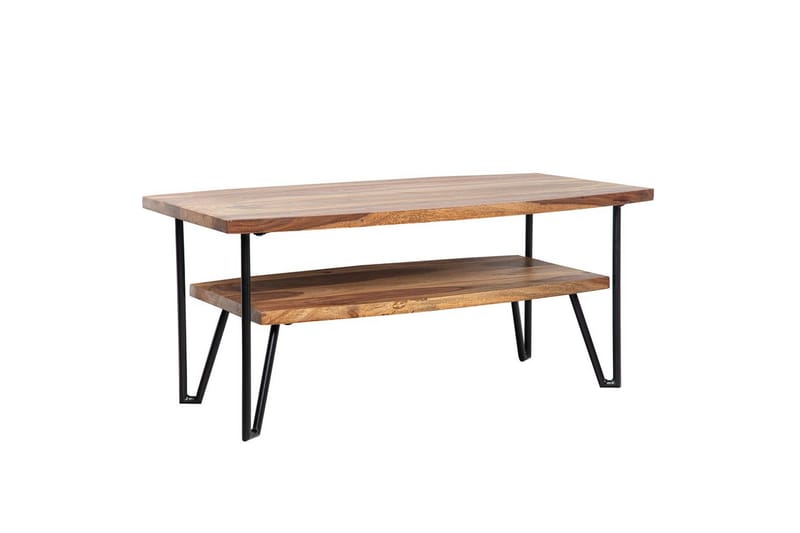 Sofabord Wohnling Heltre Rektangulær med Brett Landlig Stil Metallben - Møbler - Bord - Sofabord