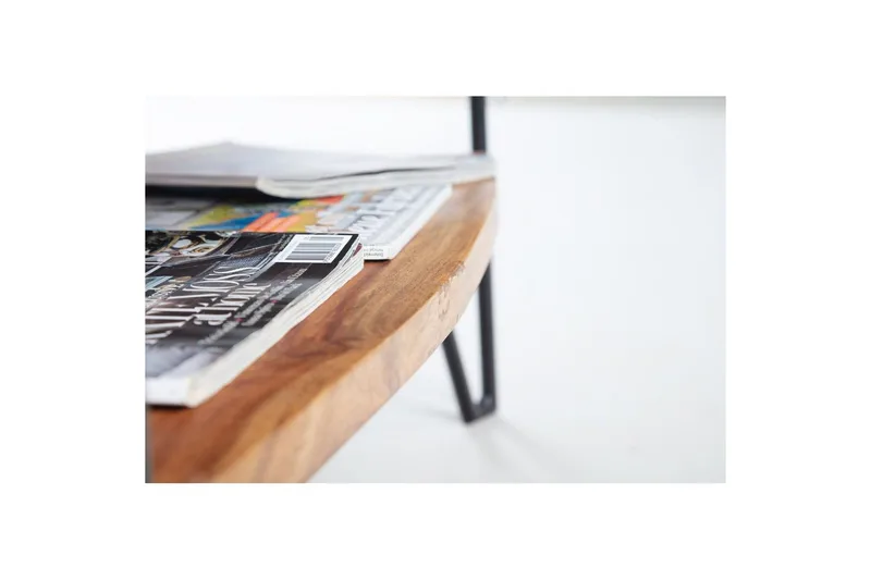 Sofabord Wohnling Heltre Rektangulær med Brett Landlig Stil Metallben - Møbler - Bord - Sofabord