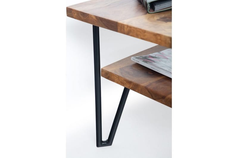 Sofabord Wohnling Heltre Rektangulær med Brett Landlig Stil Metallben - Møbler - Bord - Sofabord