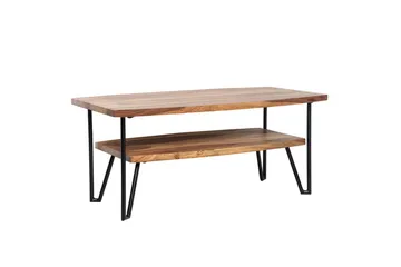 Sofabord Wohnling Heltre Rektangulær med Brett Landlig Stil Metallben - Møbler - Bord - Sofabord