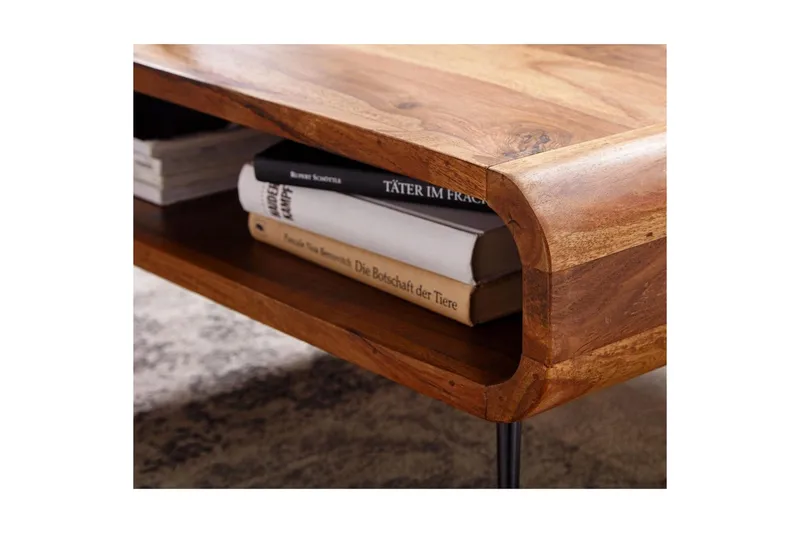 Sofabord Wohnling Heltre Rektangulær Runde Kanter Landlig Stil - Møbler - Bord - Sofabord