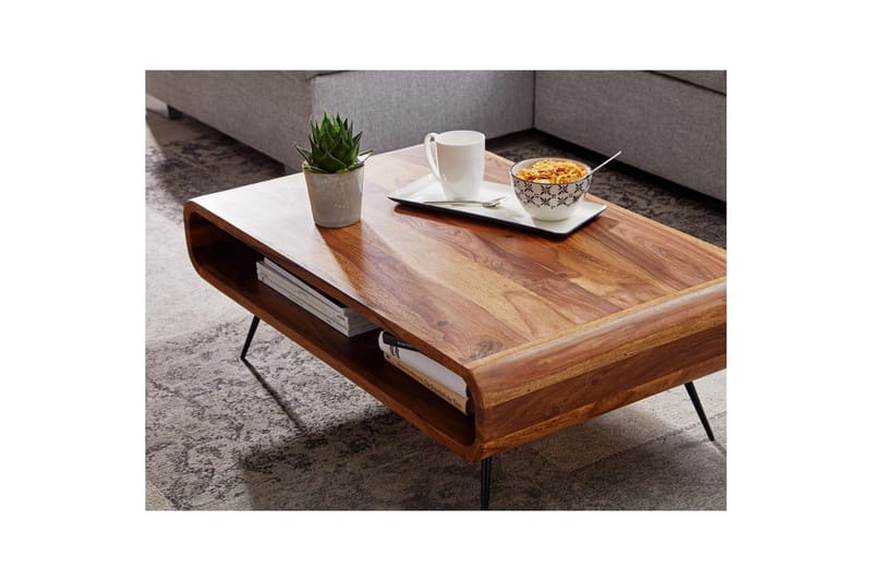 Sofabord Wohnling Heltre Rektangulær Runde Kanter Landlig Stil - Møbler - Bord - Sofabord