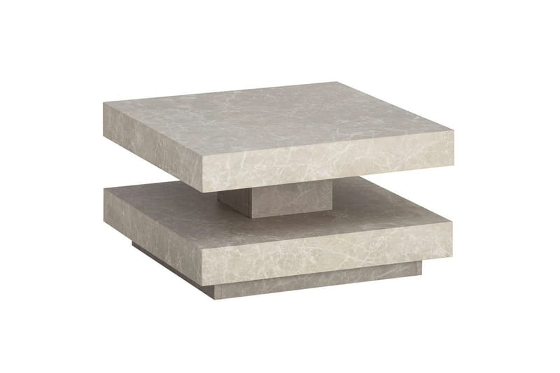 Sofabord Wohnling kvadrat 60 cm, steinoptikk stil, moderne utseende Beige - Beige - Møbler - Bord - Sofabord