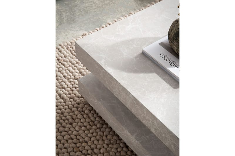 Sofabord Wohnling kvadrat 60 cm, steinoptikk stil, moderne utseende Beige - Beige - Møbler - Bord - Sofabord