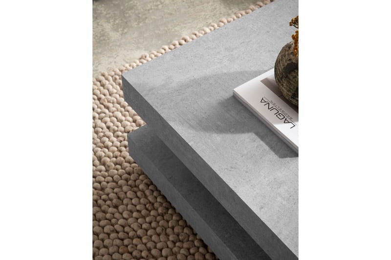 Sofabord Wohnling kvadrat 60 cm, steinoptikk stil, moderne utseende Grå - Grå - Møbler - Bord - Sofabord