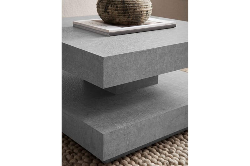Sofabord Wohnling kvadrat 60 cm, steinoptikk stil, moderne utseende Grå - Grå - Møbler - Bord - Sofabord