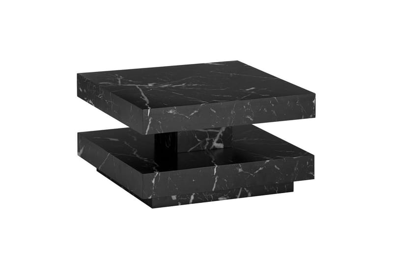 Sofabord Wohnling kvadrat 60 cm, steinoptikk stil, moderne utseende Svart marmor - Svart marmor - Møbler - Bord - Sofabord