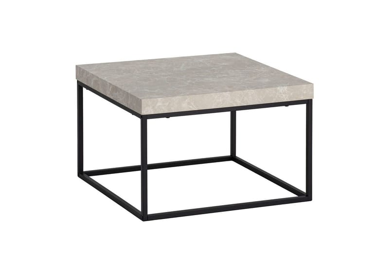 Sofabord Wohnling kvadrat 60 cm steinoptikk stil, klassisk metallramme, moderne utseende Beige, Beige