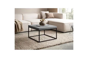 Sofabord Wohnling kvadrat 60 cm steinoptikk stil, klassisk metallramme, moderne utseende Grå - Grå - Møbler - Bord - Sofabord