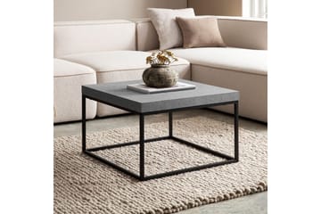 Sofabord Wohnling kvadrat 60 cm steinoptikk stil, klassisk metallramme, moderne utseende Grå - Grå - Møbler - Bord - Sofabord