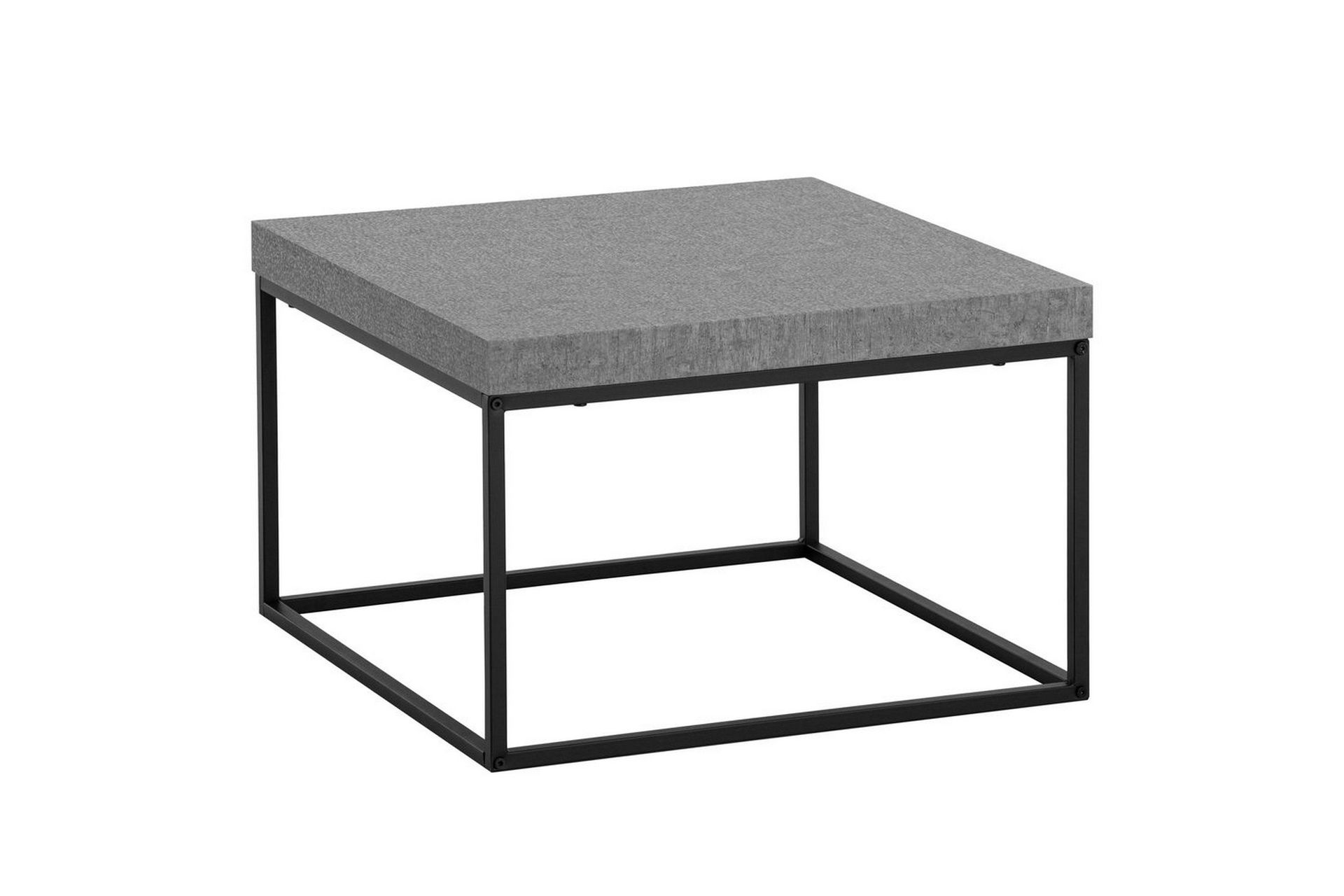 Sofabord Wohnling kvadrat 60 cm steinoptikk stil, klassisk metallramme, moderne utseende Grå - Grå