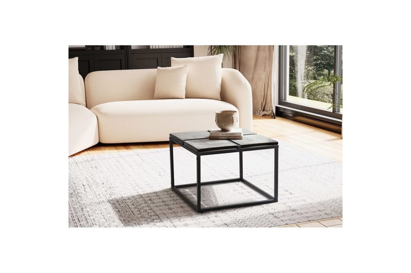 Sofabord Wohnling Kvadratisk glass 58 cm klassisk metallramme moderne - Møbler - Bord - Sofabord