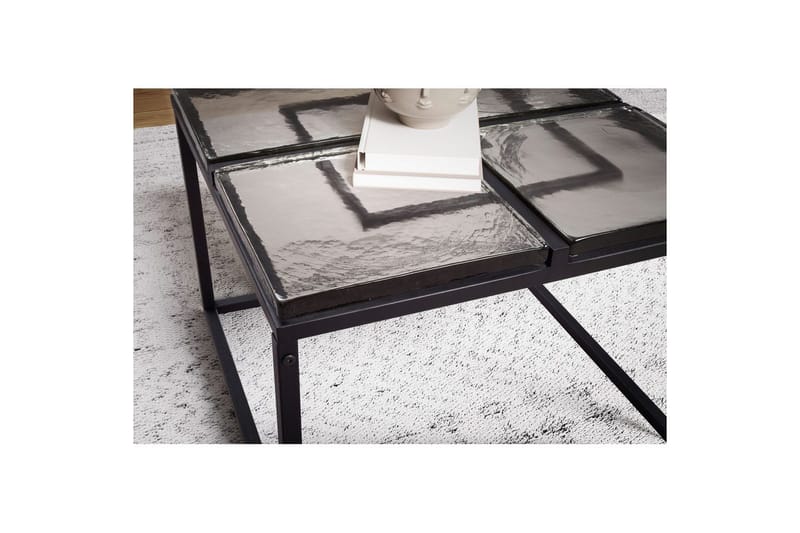 Sofabord Wohnling Kvadratisk glass 58 cm klassisk metallramme moderne - Møbler - Bord - Sofabord
