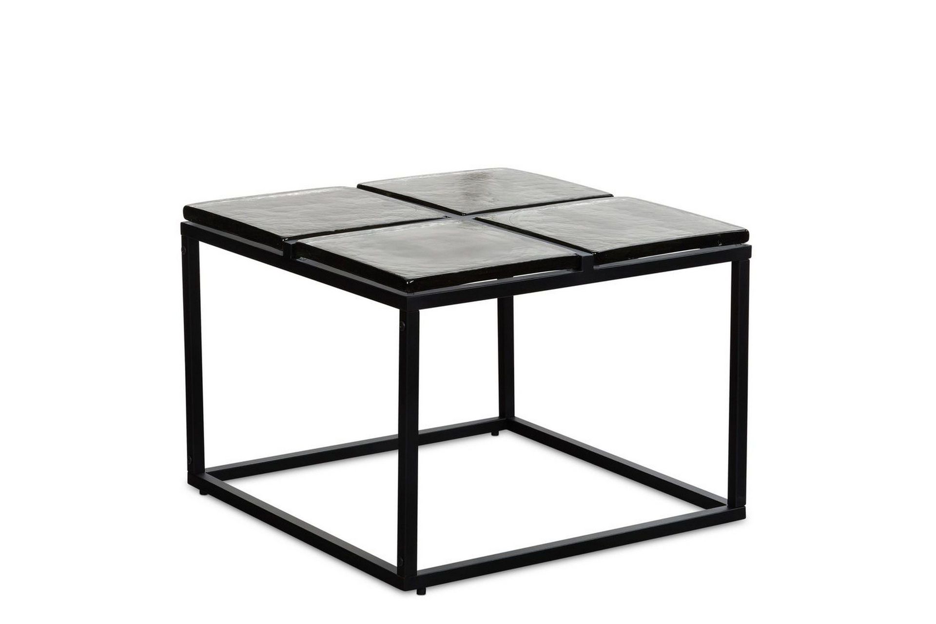 Sofabord Wohnling Kvadratisk glass 58 cm klassisk metallramme moderne -