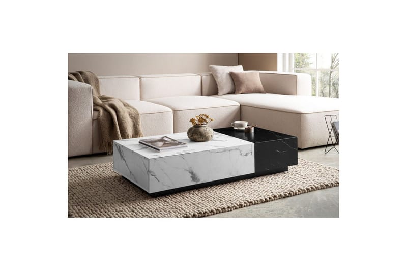 Sofabord Wohnling Marmorblokk Utseende Rektangulær Tobladet Moderne - Møbler - Bord - Sofabord