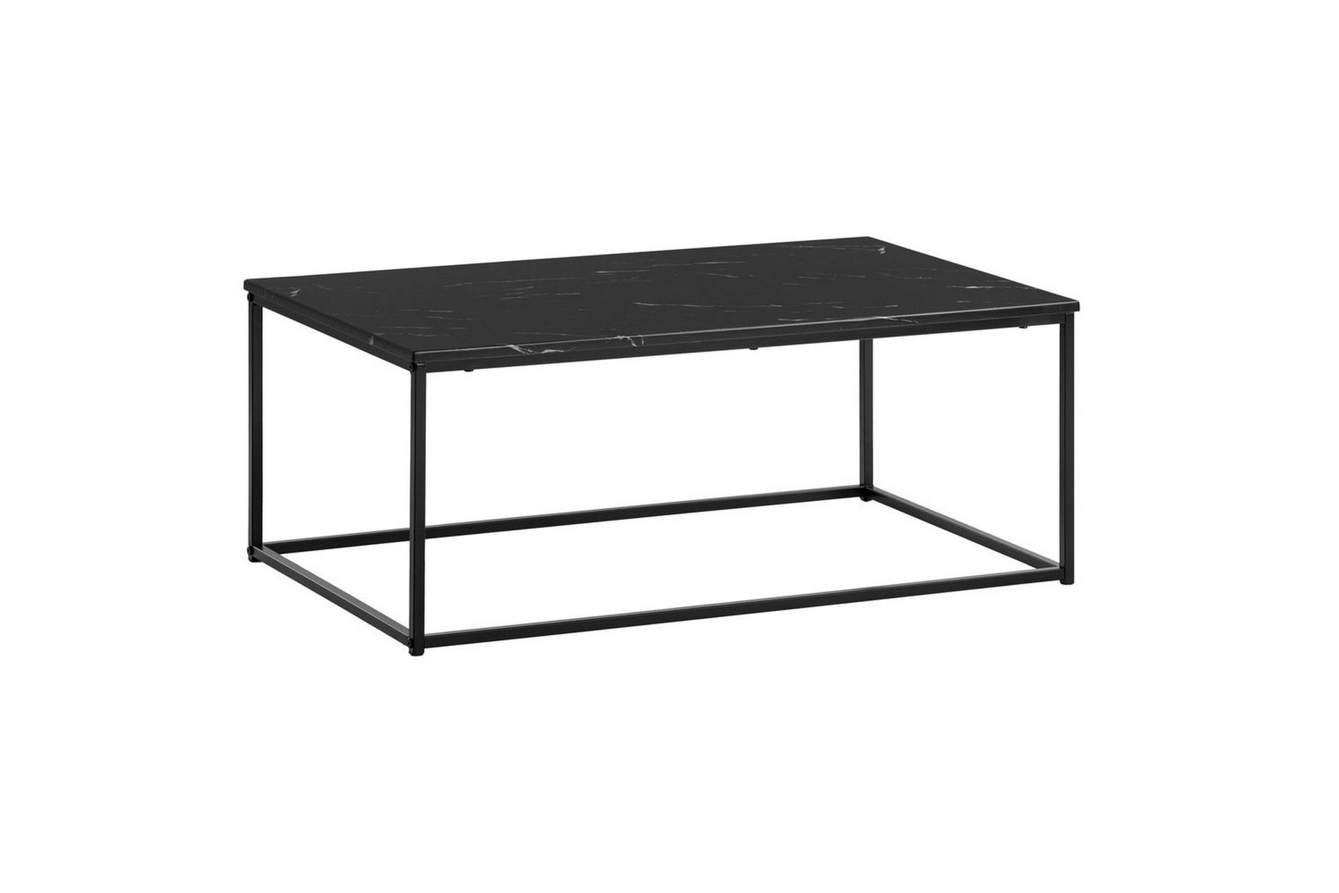Sofabord Wohnling marmorstil, rektangulær elegant, moderne stil Svart, marmor svart - Svart, marmor svart