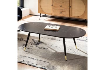 Sofabord Wohnling marmorutseende 120 cm, oval moderne stil Svart marmor - Svart marmor - Møbler - Bord - Sofabord