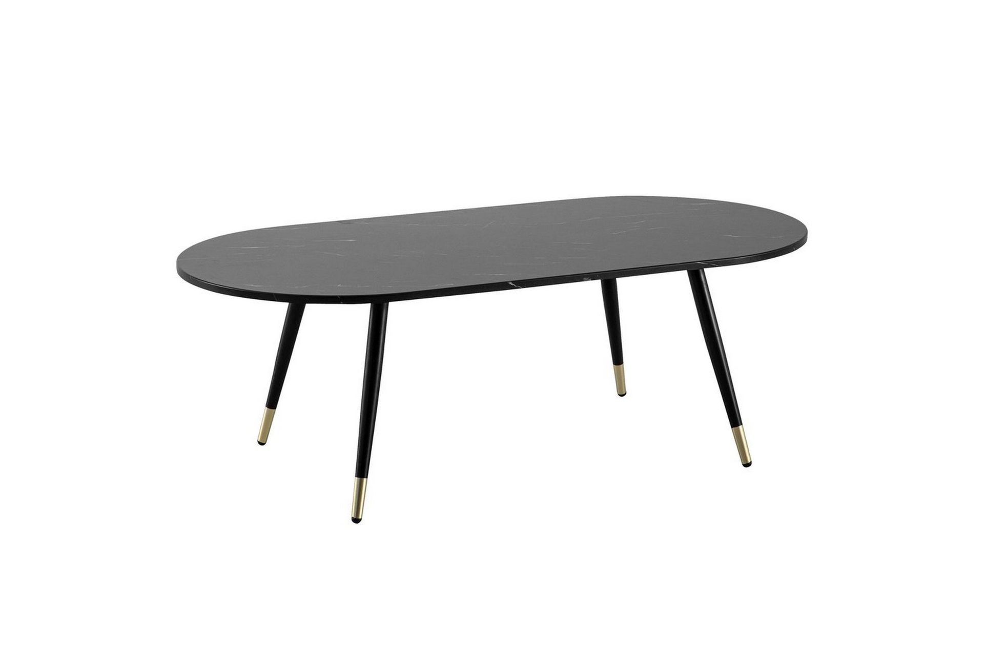 Sofabord Wohnling marmorutseende 120 cm, oval moderne stil Svart marmor - Svart marmor