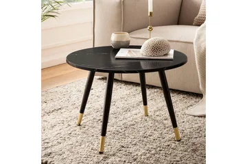 Sofabord Wohnling marmorutseende 60 cm rund, moderne stil Svart marmor - Svart marmor - Møbler - Bord - Sofabord