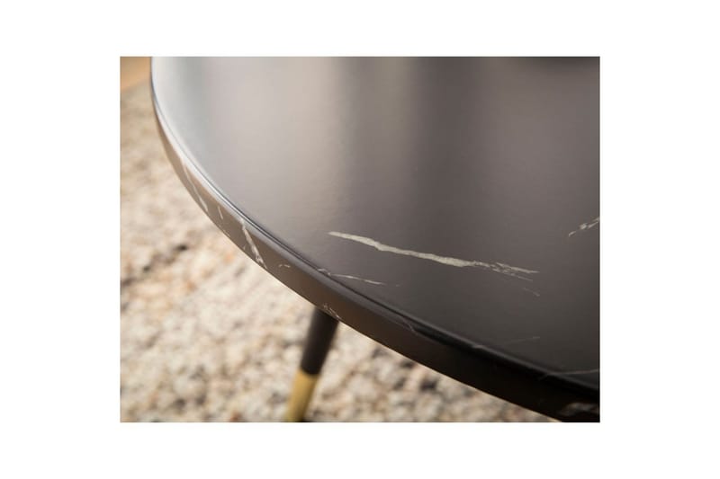 Sofabord Wohnling marmorutseende 60 cm rund, moderne stil Svart marmor - Svart marmor - Møbler - Bord - Sofabord