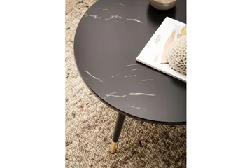 Sofabord Wohnling marmorutseende 60 cm rund, moderne stil Svart marmor - Svart marmor - Møbler - Bord - Sofabord