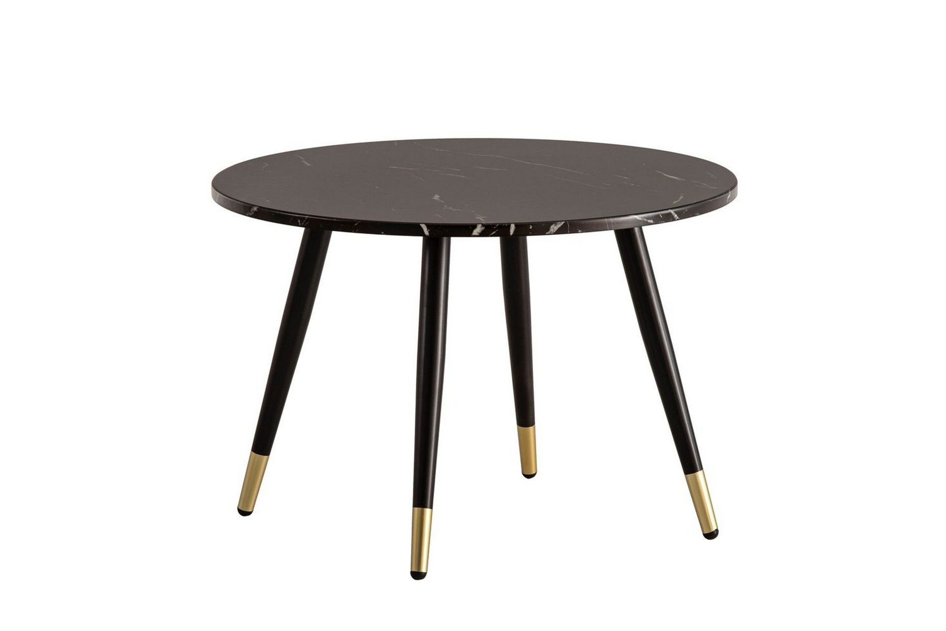 Sofabord Wohnling marmorutseende 60 cm rund, moderne stil Svart marmor - Svart marmor