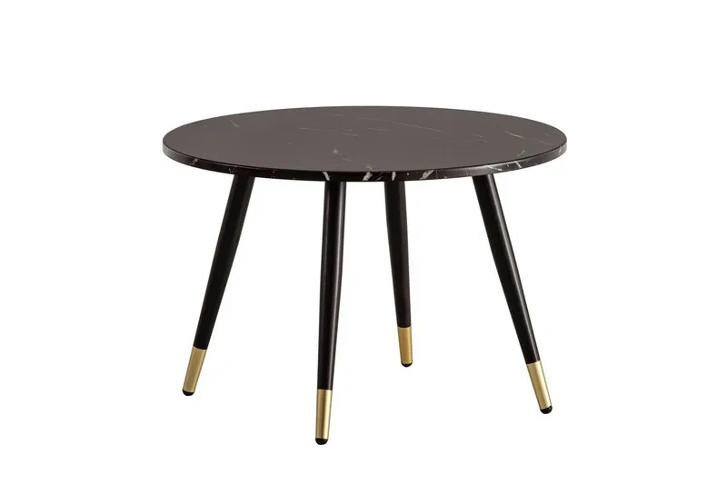 Sofabord Wohnling marmorutseende 60 cm rund, moderne stil Svart marmor - Svart marmor - Møbler - Bord - Sofabord