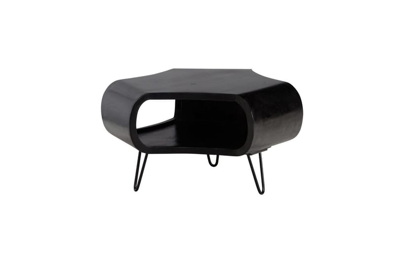 Sofabord Wohnling massivt tre, ekstravagant avrundet design, moderne, landlig stil Svart - Svart - Møbler - Bord - Sofabord