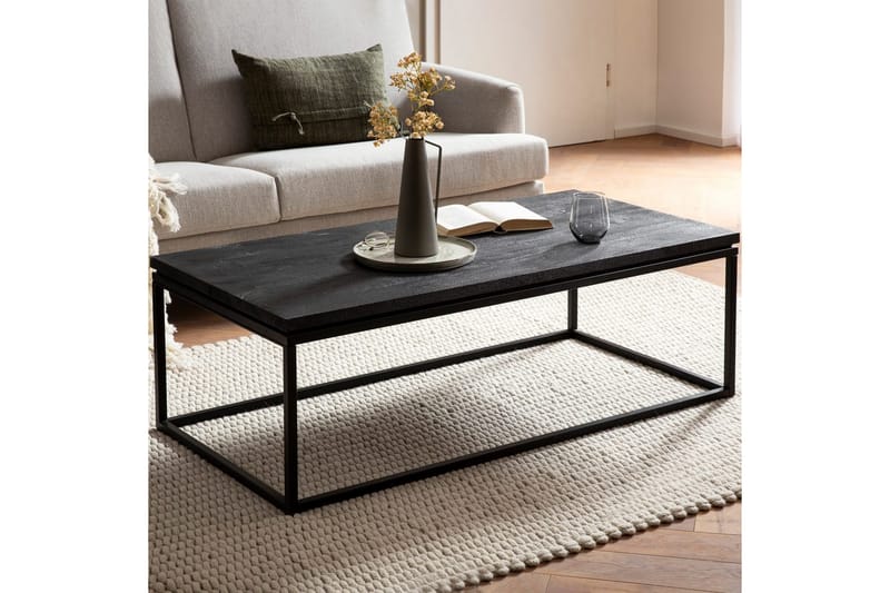 Sofabord Wohnling massivt tre, klassisk metallramme, moderne stil 120x60x40 cm - 120x60x40 cm - Møbler - Bord - Sofabord