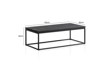 Sofabord Wohnling massivt tre, klassisk metallramme, moderne stil 120x60x40 cm - 120x60x40 cm - Møbler - Bord - Sofabord