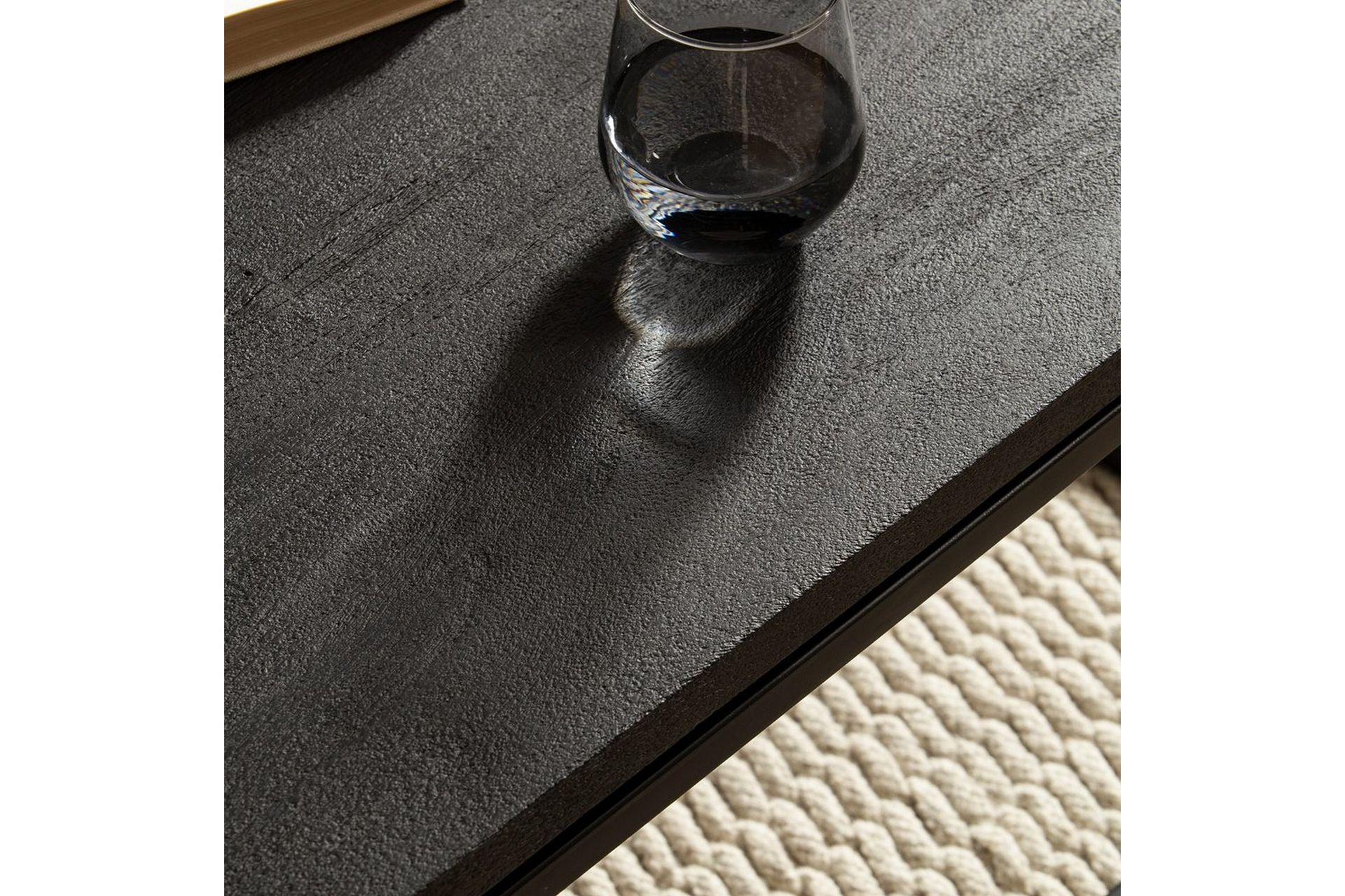 Sofabord Wohnling massivt tre, klassisk metallramme, moderne stil 120x60x40 cm - 120x60x40 cm - Møbler - Bord - Sofabord